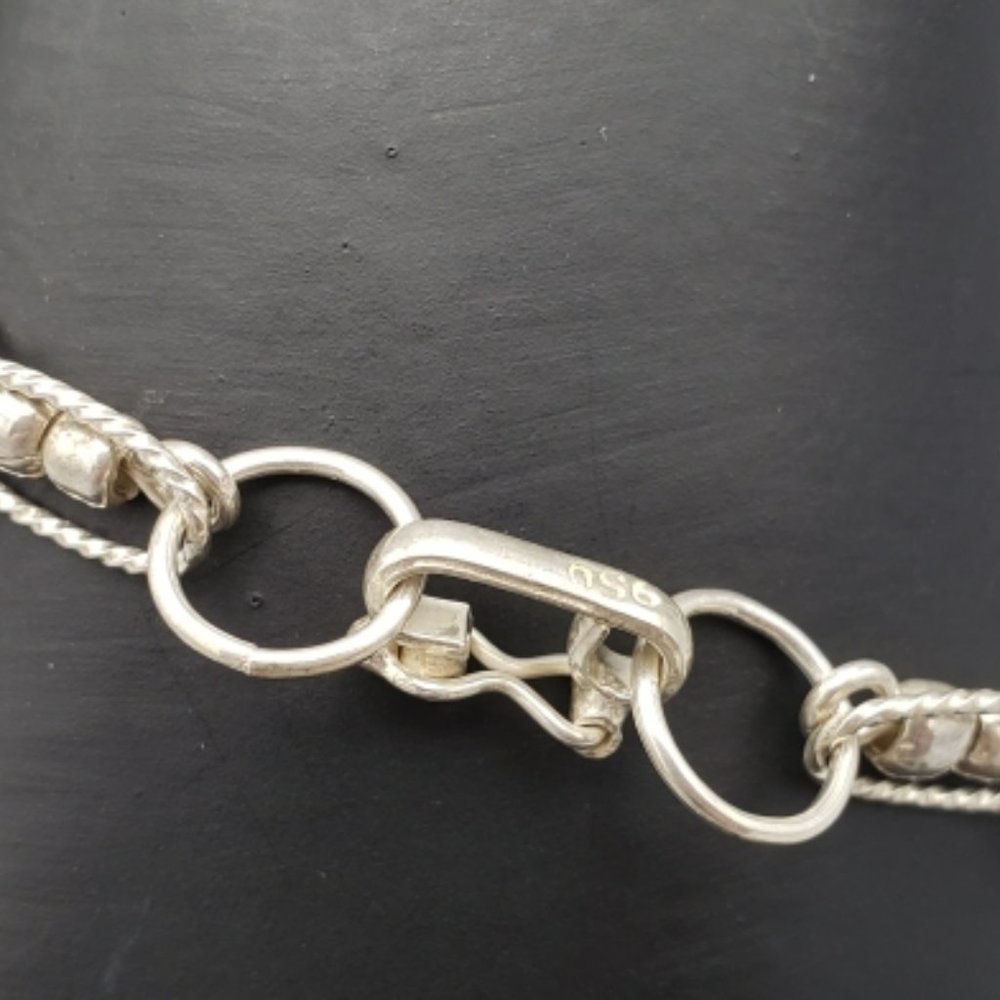 Sterling Silver 950 Link Bracelet 7.25 Inch - Picture 3 of 4